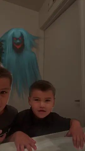 My youngest an I teamed up to prank brother an it went so well 😂 he even turned the lights off Lmfao 😂💀 #scareprank #ghost #fy #fyp #MomsofTikTok #kidsprank