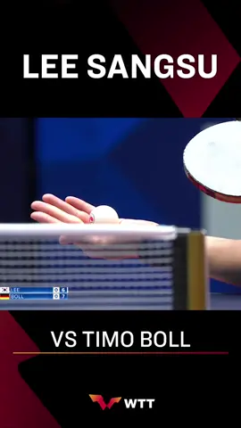 This around the net point from Lee Sangsu against Timo Boll was too sweet - getting the point must have been the icing on the cake 🎂⁠ ⁠ #WTT #TableTenn