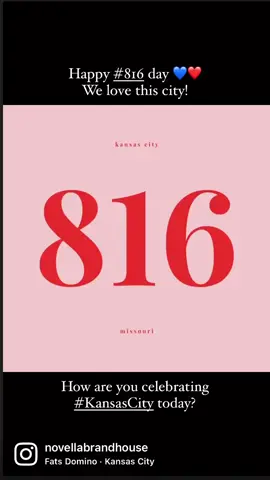 816 Day is the annual celebration of Kansas City culture. On this day, community connectedness is strengthened by local business and resident pride. 816 Day is named after the city’s area code and takes place annually on August 16.  #kclocal #816 #816day #kcsmallbusiness 