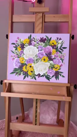 The purple background makes this 100% cuter 😍💜 #camillacreations #artist #weddingbouquet #painting #painttok #flowerpainting #arttok #viralart #purple #paintingflowers #howtopaint #artistsoftiktok
