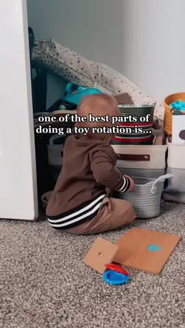 he will be busy in here for a while. it’s like getting brand new toys to him. 😏#WinnerWinnerMoment #momhacks #toyrotation #relatable #toddlerhacks #toddleractivities #toddleractivitiesathome 