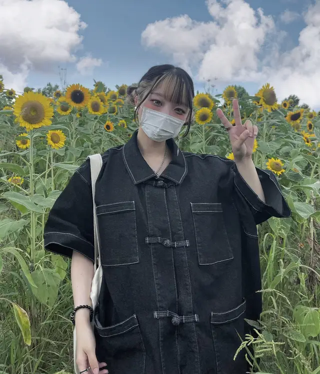 🌻セットアップめっちゃめっちゃ可愛い🌻#gibous #gibousコーデ #ひまわり #ひまわり畑