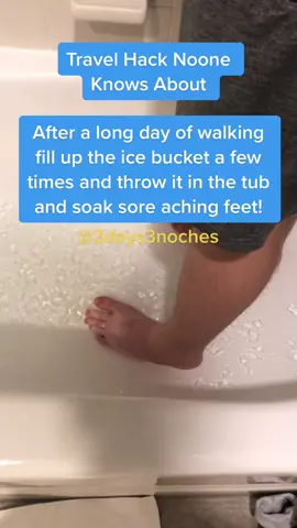 This has saved our feet quite a few times.  If you know youre going to be on a trip that invloves alot of walking bring some epsom salts as well and soak in warm epsom salts then switch to cold.  Of course wearing comfortable shiws help too lol. #travelhacks #traveltips #amusementparkhack #naturalremedies #travelreviews #3days3noches