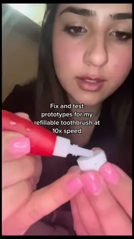 Just a tiny glimpse in the meticulous redesign process. We are continuously iterating our new design by introducing new features, rapid prototyping, testing and reiterating! 🤌 #fyp #toothbrushgirl #productdesigner
