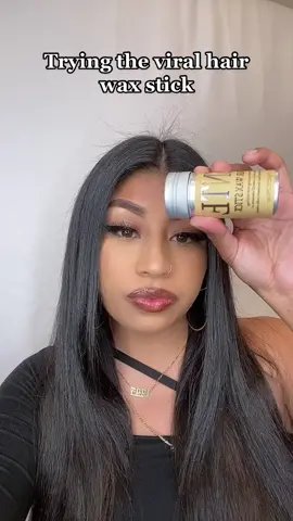 Trying the viral hair wax stick from @amazon ✨  Definitely rating it a 10/10 I hateeeee fly aways.   ——  #hairstyle #hairtutorial #hairwaxstick #waxstick #amazon 
