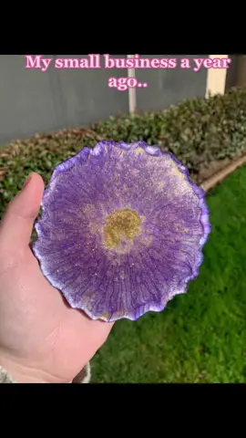 What a difference a year makes 💕❤️ seeing my passions turn into eeality makes me so happy!! #resinartist #functionalartist #resinartisttiktok #resinartistsoftiktok #oneyearapart #smallbizgrowth