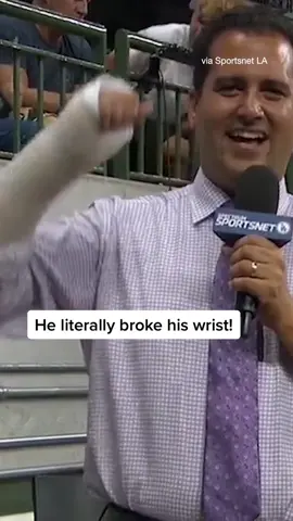 Broadcast reported that he broke his wrist and sustained multiple fractured ribs 😳 #dodgers #ladodgers #brewers 
