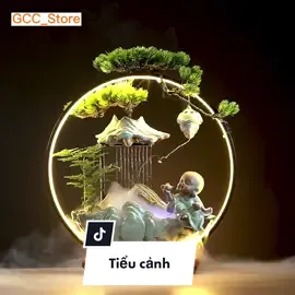 Tiểu cảnh Tượng Phật Thác Nước Trầm Hương kèm đèn Led trang trí nhà cửa, phòng làm việc #phongthuy #tieucanh #thacnuocphongthuy #tuongphat #trangtri #denled #gcc #gccstore #gccorder #xuhuong #trending #fyp 