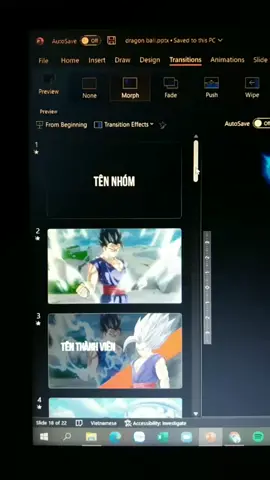 Fan Dragon ball thiết kế slide kiểu !! #powerpoint  #dragonball