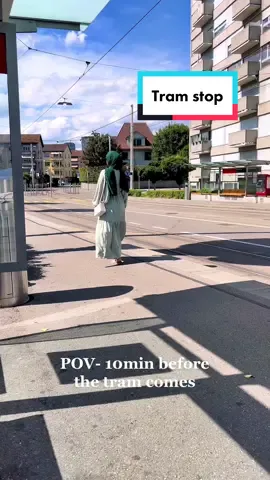Just waiting for the tram 🙈  Mint green dress with emerald hijab🧕🏽   #modestoutfitidea #hijaboutfitsidea #OOTD 