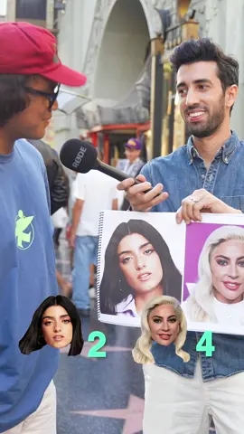 @ladygaga or @dixiedamelio? I asked Hollywood tourists who they recognized as part of my ongoing “creators vs celebs’ series.  Lady Gaga has won countless Grammys, and has more recently begun acting in films like A Star is Born with Bradley Cooper, and House of Gucci with Adam Driver.  Dixie D’Amelio rose to TikTok fame alongside her sister @charlidamelio and continues to create content with other creators like her boyfriend @noahbeck.  Let me know who I should compare next! #dixiedamelio #Charlidamelio #ladygaga #grammy #astarisborn #tiktok #singer