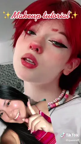✨❤️Reeeeeed ❤️✨ #gothgirl #gotica #red #makeuptutorial #makeup #principiante #neyfm._ #viral #xcyba  #parati #delineados #rojos #cute #aprendiendojuntos #aestheticgirl #aestheticmakeup #fyp #recreation 