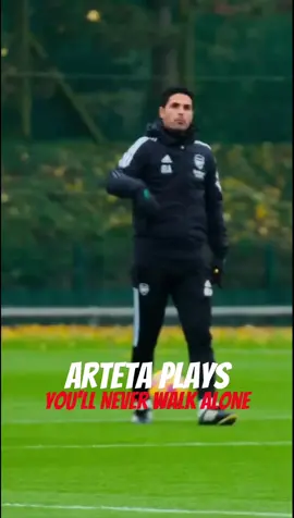 Arteta Plays You’ll Never Walk Alone in training #arsenal #liverpool #arteta 