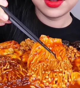 Nấm kim châm#mukbangeatingshow #asmr #mukbang