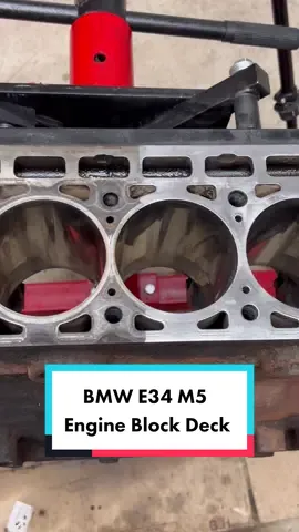 1992 BMW E34 M5 Engine Block Deck Surface Prep #bmw #bmwmotorsport #bmwm5 #bmwe34 #restoration #engine #mechanic #mechanicsoftiktok #technician #techniciansoftiktok #cars #DIY #automotivetechnician