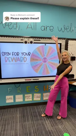 Replying to @Melissa How do you use rewards in your classroom? I hand out tickets throughout the week and pull around 5-10 on Friday!  THE KIDDOS LOVE IT! #teacher #teachersoftiktok #teacherlife #classroomrewards #spin #powerpoint #rewards #rainbow #management #firstdayofschool