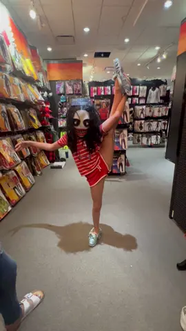 Hot in this stire!  #halloween #kids #weirdkid #mykid #daughters #dancer #lol #momo #spirithalloween #werk 
