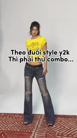 Theo đuổi style y2k thì phải thử combo croptop kết hợp vs quần ống loe lưng thấp #xuhuong #trend #trending #outfitideas #xh #fypシ #outfit #fyp #y2k