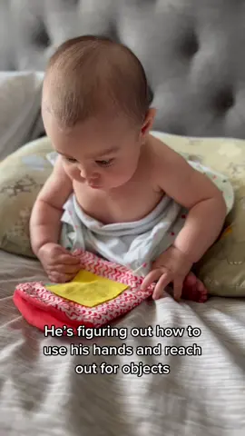 With practice, your baby will be able to grasp and manipulate objects place in front of them @@lovevery. ##4months
