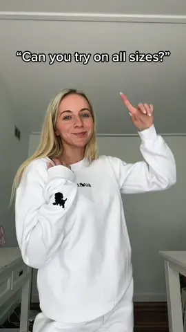 XXS - XXXL sizing comparison 🫶 #napoleonwear #sizing #SmallBusiness #loungewear 