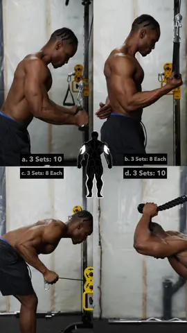 Some moves to hit all Tricep heads with the Cable machine! Incorporate these into a Push or Tricep day workout 💪🏾💯 . ⚒️ Triangle Cable Pulldown  ⚒️ Single Cable Pulldown (Supinated) ⚒️ Cable Tricep Kickback  ⚒️ Overhead Tricep Extension  . #pushworkout #triceps #tricepworkout #gymworkout #homeworkout #midasmvmt #trainwithmidas #Fitness #strength #motivation #dedication #training #workoutroutine #tricepsday #cablemachine #cableexercises #cabletriceps 