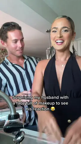 I think he liked it 😂 #husbandwife #fypシ #surprisingmyhusband #surprise #mom #hotmom #marriagegoals