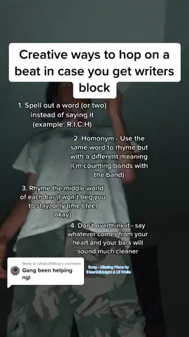 Replying to @wholuvfatboy The biggest advice is to let your creativity flow 🎶 #undergroundartists #musiciansoftiktok #writersblock #musictips #tipsforartists #bandlabartist🔥 #bandlabrapper #raptok #whiletok