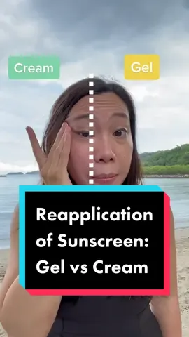 Reapplication of Sunscreen Gel vs Cream #AskYourDerma #AskedMyDermaAndSheMadeMeDoIt #sunscreen #reapplysunscreen #longweekend #eduwow #fyp