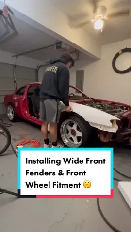 Installing some new front fenders for tbe project S14! Also getting these new Hasemi Sports wheels and an update on the drivers side rocker panel at the end 🫠 #MessFreeHero #jdm #s14 #rocketbunny #widebody #workwheels #ssrwheels #jdmwheels #240sx #driftcar #drifting #formuladrift #racecar #turbo #japanesecar #carbuild #fyp #nissansilvia #stance #stancenation #loweredlifestyle #static #ls400 #vipbuild #turbocharged #miata #s2000 #e30 #bmw