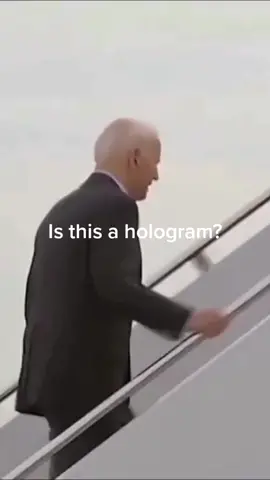 watch his hand as he waves at the end, as it passes the blue colour of the plane. #joebiden  #hologram  #glitchinthematrix