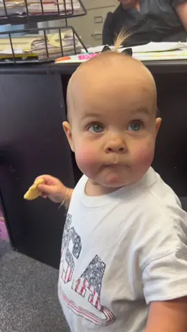Indy’s first ponytail!😂 #MessFreeHero #GenshinTeleport #momtok #babytok #babiesoftiktok #MomsofTikTok 