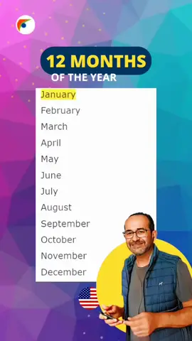 Os 12 meses do ano, em inglês. #ingles #inglêsonline #inglésrápido #inglésfácil #aprendainglêssozinho 