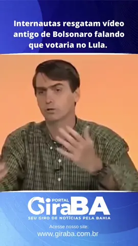 Internautas resgatam vídeo antigo de Bolsonaro falando que votaria no Lula. #Bolsonaro #Lula #Política #eleições2022 