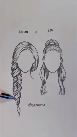 Down or Up? . ..#art #artwork #draw #drawing #sketch #howto #hair #fashion #DIY #DIYorial