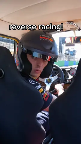 now that he's mastered regular F1 racing, we figured he might as well master reverse racing too 🤷 #redbull #givesyouwiiings #f1 #racing #training #maxverstappen #reverse  