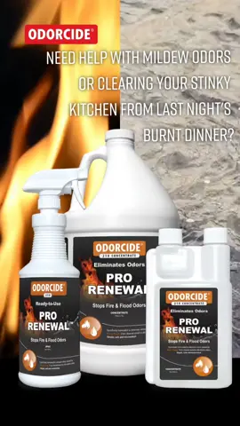 Burnt dinner? Flooded basement? Let us help! Find our products on Amazon! #odorcide #charred #fire #flood #burntdinner #floodedbasement #help #odorremoval 