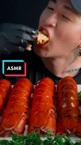 lobster tail in seafood boil sauce #fyp #asmr #mukbang #eating #eatingsounds #seafood #seafoodboil #lobster 