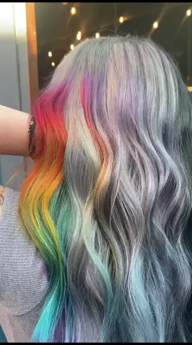 🤍❤️🧡💛💚💜💙🖤 #rainbow  #rainbowhair #silverhair #halfnhalfhair #alternative #alternativegirl #hairdyetransformation #pulpriot