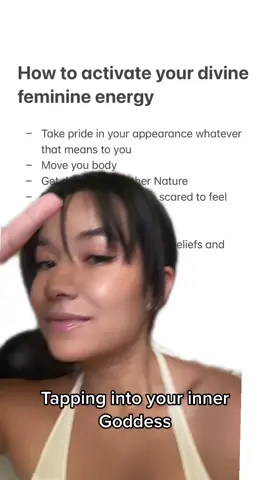 Some things ive been learning about tapping into that divine feminine energy 💕 #greenscreen #innergoddess #divinefeminine✨ #spiritualjourney #feminineenergy #selfgrowthsunday #ReTokforNature  