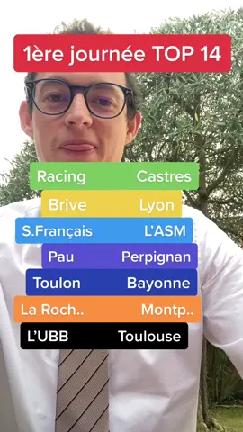 Pronostic 1ère journée TOP 14! 🏉 #top14 #top14rugby #rugby #stadetoulousain #stadetoulousain❤️🖤 #ubb #racing #castresolympique #asm #sport #toulon #larochelle 