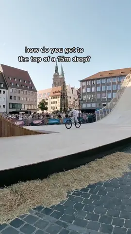 only one way to get to the top of this 15m drop #redbull #givesyouwiiings #bike #bikelife #weird #elevator 
