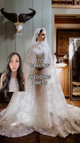This is the kind of wedding dress that makes you cry watching it come down the aisle 🥹   #greenscreen #bride #bridal #wedding #weddingdress #lilycollins #bridalstylist #celebritywedding #fyp 
