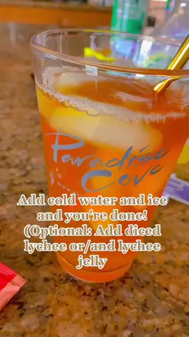 And the lychee juice, get it from a canned lychee and pour the lychee juice in a separate bottle. #fyp #fypシ #lycheepeachy 