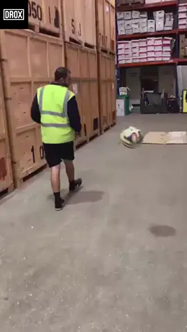 Legendary on site football / soccer trickshot !  Have some of that. #fyp #football #funny #construction #trickshot #Soccer 