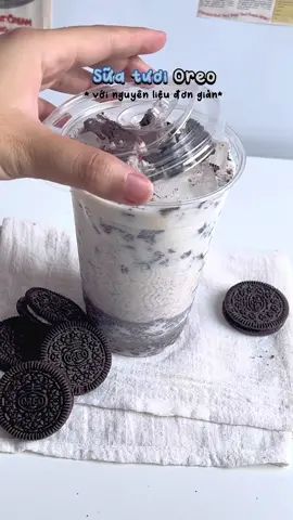 Sữa Oreo 😝 cách đổi vị sữa khi quá ngán è🥰 #boxstudio #AnCungTikTok #madebyminc #oreo #milk #sieudaubep 