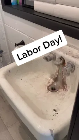 Labor day baby, new sink, toilet, and valves                                          #homeimprovementprojects #newbathroom #bathroomrenovation #homereno #bathroomproject #toiletinstall #plumbinglife #labordayweekend #laborlife #tradesman 