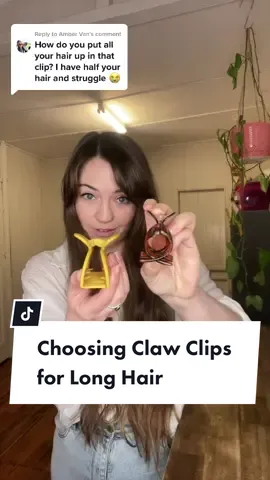 Replying to @Amber Van This is my go-to shape to fit my long hair in a claw clip! #recommendation #clawclip #longhair #hair #clawcliphairstyles #howidomyhair #tutorial #hairtutorial 