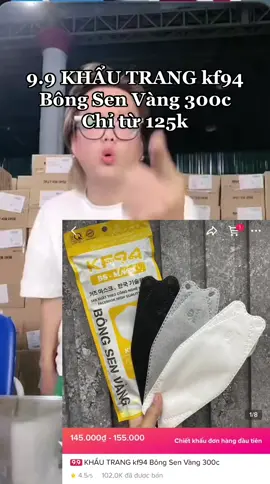 KHẨU TRANG kf94 Bông Sen Vàng 1 thùng 300 cái giá chỉ từ 130k #phamthoai #norinpham #khautrang #xuhuong2022 #tiktokshop 