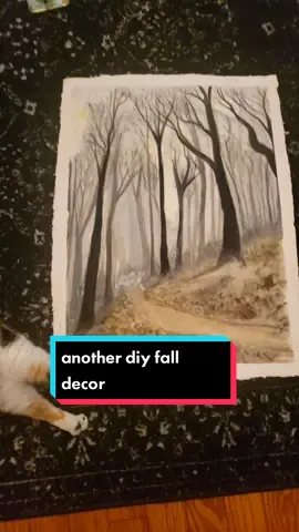 there are 4 'hidden' silhouettes pls let me know if you see them #watercolor #falldecor  #diydecor #spookyseason  #darkgreenacademia