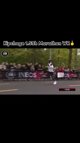 Kipchoge 1.59 h Marathon WR😮‍💨🥇 #marathon #fyp #kipchoge #fy #athletics #run #Running